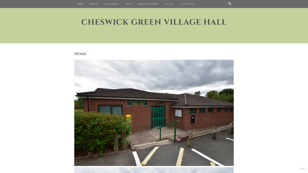 Screenshot of the Cheswick Green Village Hall Management Committee website