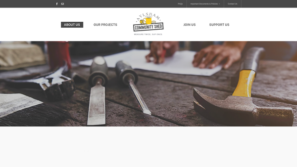 Screenshot of the Aylsham And District Community Shed website