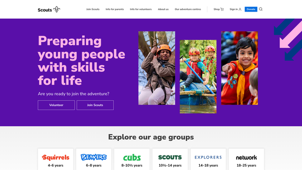 Screenshot of the City Of Coventry Scout County - Bablake District website