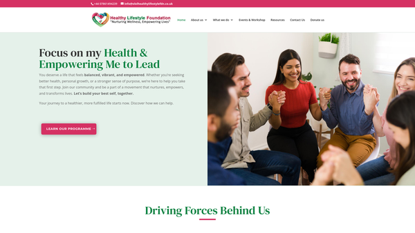 Screenshot of the One Life One Love Healthy Lifestyle Foundation website