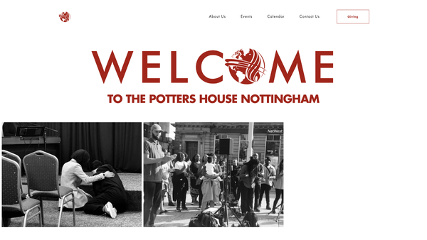 Screenshot of the Potter's House Christian Fellowship UK Nottingham Church website