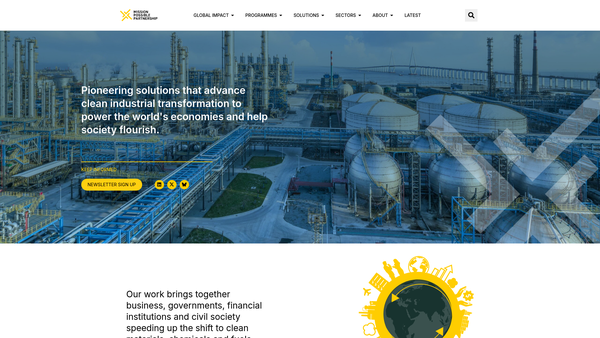 Screenshot of the Mission Possible Partnership UK CIO website