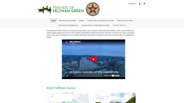 Screenshot of the Friends Of Feltham Green website