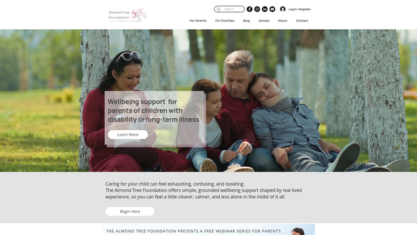 Screenshot of the Almond Tree Foundation website