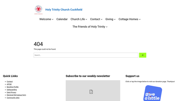 Screenshot of the Cuckfield Cottage Homes CIO website