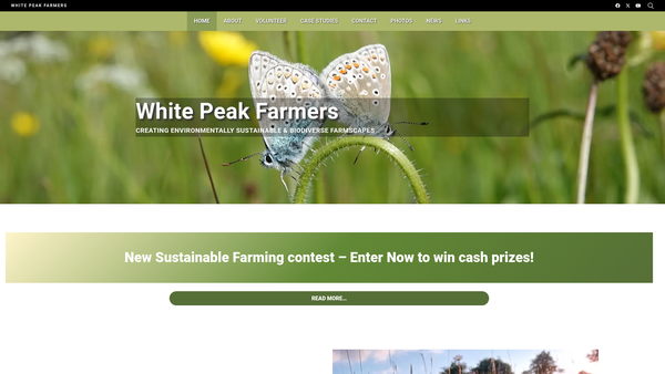 Screenshot of the White Peak Farmers website