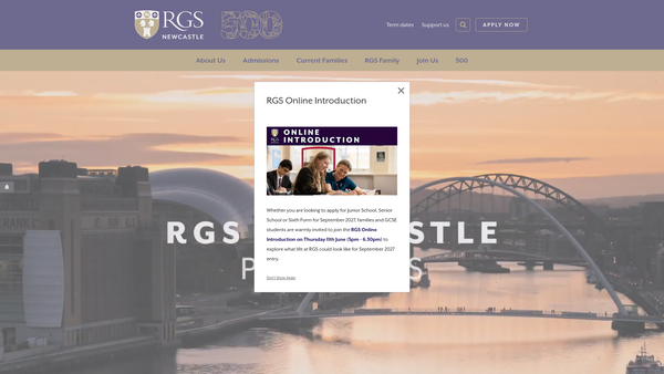 Screenshot of the The Royal Grammar School Educational Trust CIO website