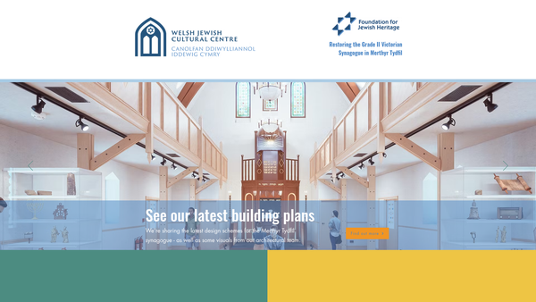 Screenshot of the Welsh Jewish Cultural Centre website
