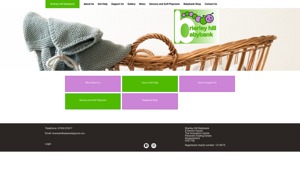 Screenshot of the Brierley Hill Babybank website