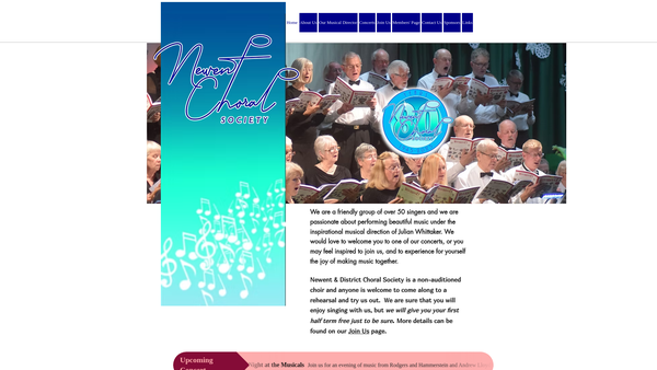 Screenshot of the The Newent Choral Society website