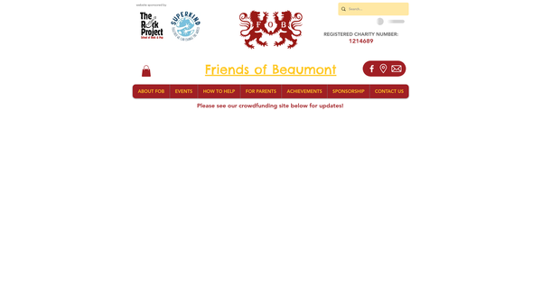 Screenshot of the Beaumont Primary School Parents And Teachers Friends Association website