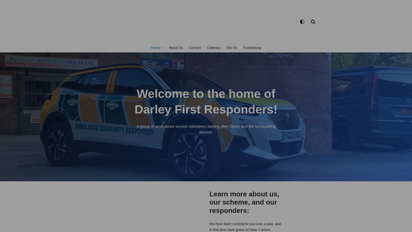 Screenshot of the Derby Ambulance First Responders website