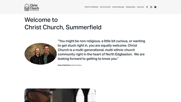 Screenshot of the The Parochial Church Council Of The Ecclesiastical Parish Of Christ Church Summerfield, Birmingham website