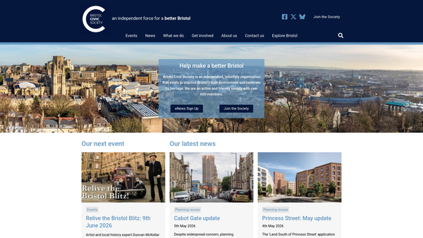Screenshot of the Bristol Civic Society website