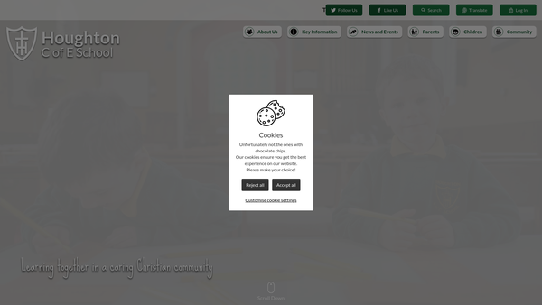 Screenshot of the Houghton School PTA website