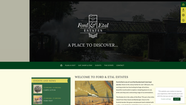 Screenshot of the Heatherslaw Mill Trust CIO website