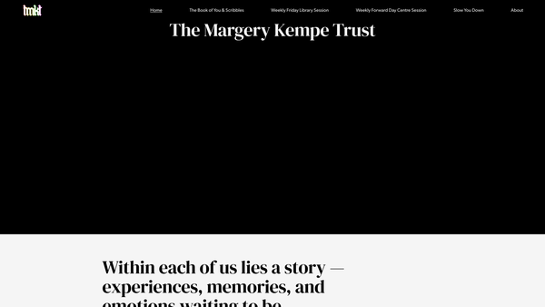 Screenshot of the The Margery Kempe Trust website