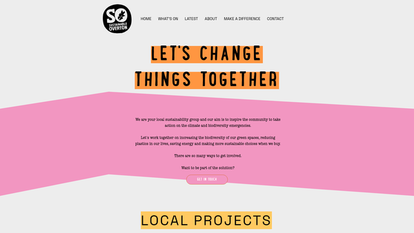 Screenshot of the Sustainable Overton CIO website