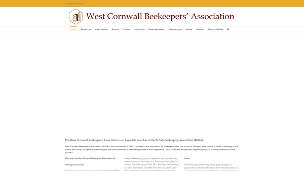 Screenshot of the West Cornwall Beekeepers' Association website