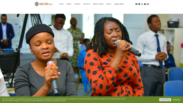 Screenshot of the The Redeemed Christian Church Of God Agape Centre Havant Ltd website