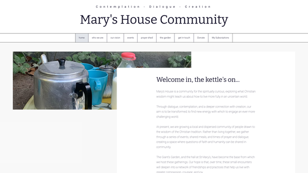 Screenshot of the Mary's House Community website