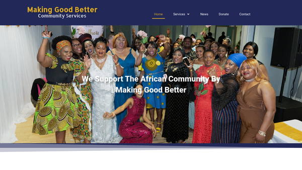 Screenshot of the Mgb Community Service CIO website