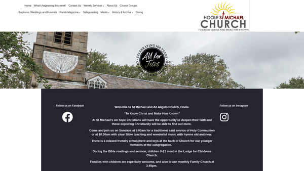 Screenshot of the Pcc Hoole Parish Church - Diocese Of Blackburn website