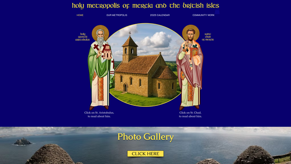 Screenshot of the Holy Metropolis Of Mercia And The British Isles. website