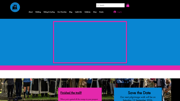 Screenshot of the The Saint Aelred's Pilgrim Trail Society CIO website