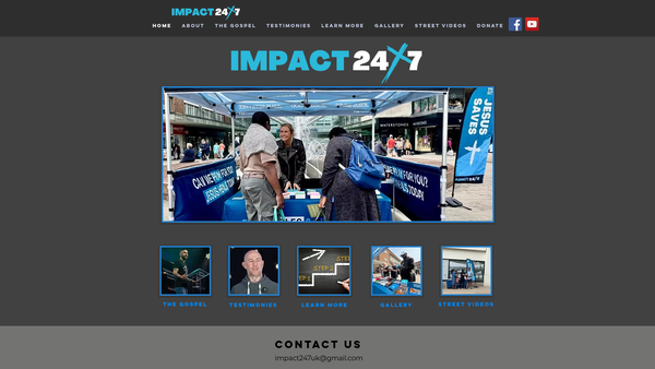 Screenshot of the Impact 24/7 website