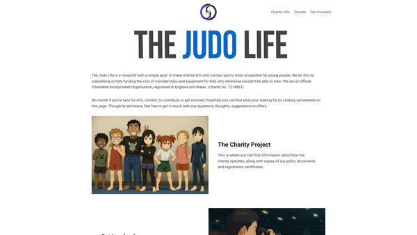 Screenshot of the The Judo Life website