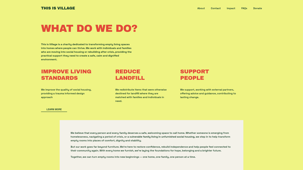 Screenshot of the This Is Village website