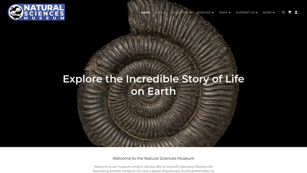 Screenshot of the Natural Sciences Museum CIO website