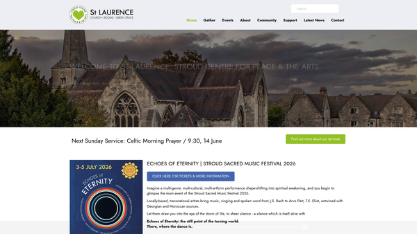 Screenshot of the The Parochial Church Council Of The Ecclesiastical Parish Of Stroud St Laurence In The Diocese Of Gloucester website