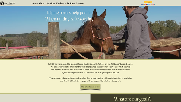 Screenshot of the Full Circle Horsemanship website