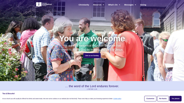 Screenshot of the Swindon Evangelical Church website