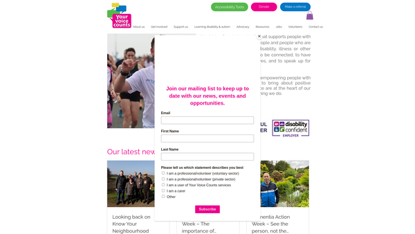 Screenshot of the Speaking Up Together Beyond Boundaries website