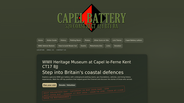 Screenshot of the Capel Battery website