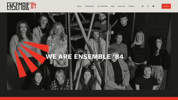 Screenshot of the Ensemble '84 website