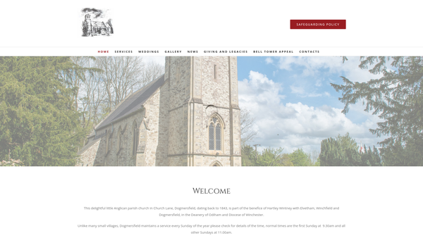 Screenshot of the The Parochial Church Council Of The Ecclesiastical Parish Of All Saints' Dogmersfield In The Diocese Of Winchester website