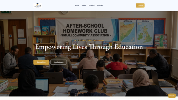 Screenshot of the Abyan Foundation website