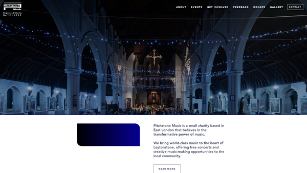 Screenshot of the Pitchstone Music website