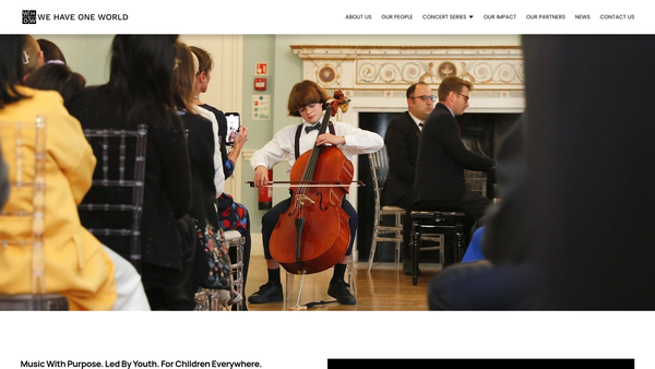 Screenshot of the We Have One World website