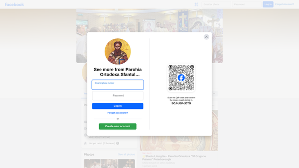 Screenshot of the Romanian Orthodox Parish St. Grigorie Palama, Peterborough website