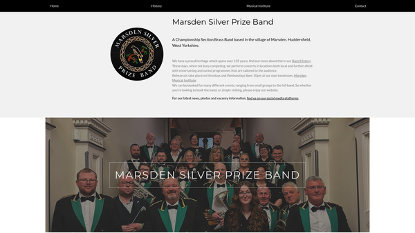 Screenshot of the Marsden Silver Prize Band website