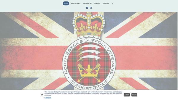 Screenshot of the North Essex And Suffolk Veterans Support Group CIO website