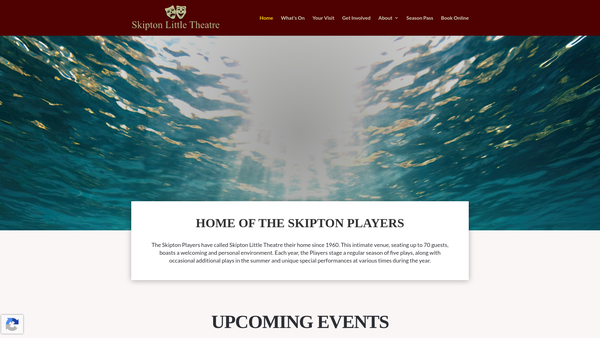 Screenshot of the Skipton Players website