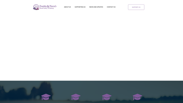 Screenshot of the Frankie & Neeve's Road Safety Academy website