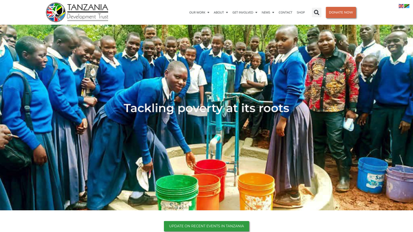 Screenshot of the Tanzania Development Trust website