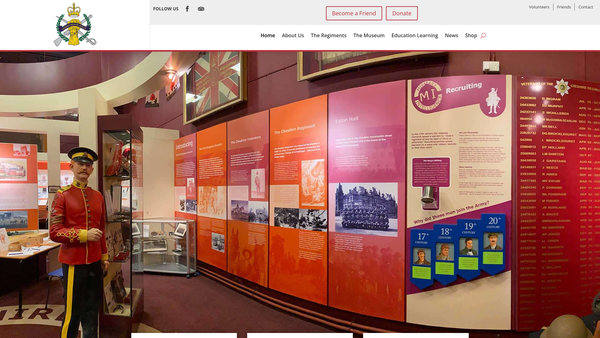Screenshot of the The Cheshire Military Museum website